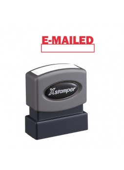 Message Stamp - "E-MAILED" - 0.50" Impression Width x 1.62" Impression Length - 100000 Impression(s) - Red - Recycled - 1 Each - xst1650